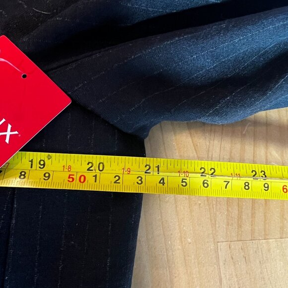 SPANX Womens Perfect Collarless Blazer MEDIUM Navy Grey Pinstripe Ponte - Picture 9 of 10